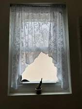 Essential Home Lillian White Swag-58"Wx32"L-includes only 1 swag. floral print.