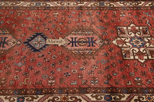 Vintage Heriz Geometric Runner Rug 4x11 Wool Hand-knotted Traditional Rug - Picture 13 of 23