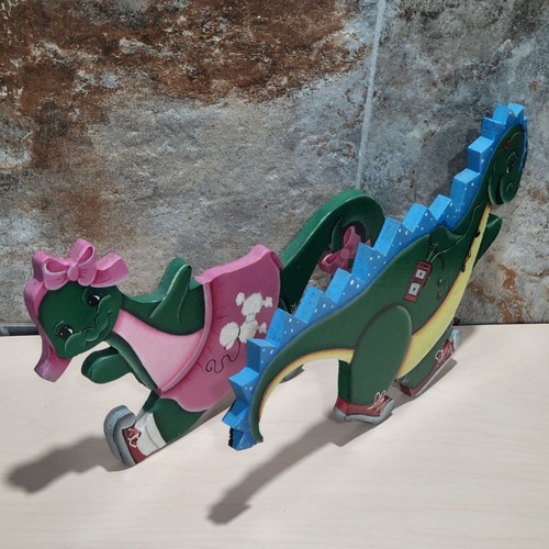 Vintage Wooden Dinosaurs Wall Hanging Nursery Childrens Room Decor - Picture 12 of 16