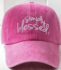 Simply Blessed Cross Cap Men Women 100% Cotton Baseball Cap Rose Red