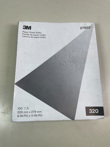 3M 320-Grit Paper Sheet 426U 320 Abrasive Sheet 9 x 11 in. (100 Sheets) 27852 - Picture 2 of 5