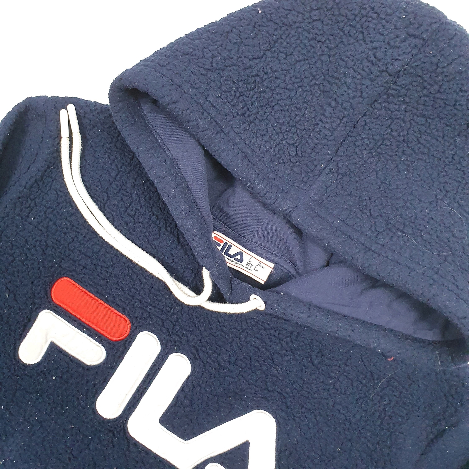 FILA Hoodie Spellout Polyester Fleece Jumper Mens S image 2