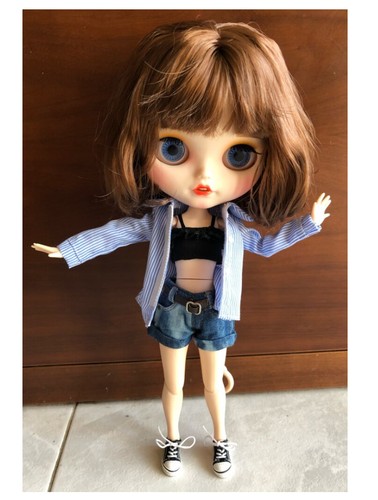 Muñeca Blythe de 12" personalizada tallada labios dientes cara mate desnudo articulación cuerpo juguetes hágalo usted mismo - Imagen 3 de 24