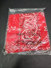 Vintage Red Color Fast Paisley Bandana Handkerchief Cotton RN 20767 USA NIP