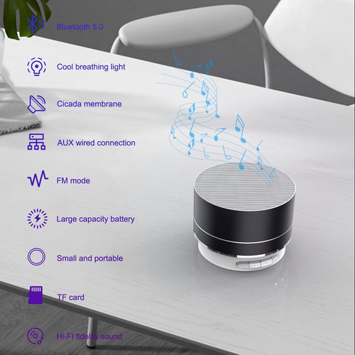 Mini Tragbarer Bluetooth Lautsprecher Wiederaufladbar Wireless Stereo Bass USB/TF/FM Modus - Bild 2 von 18