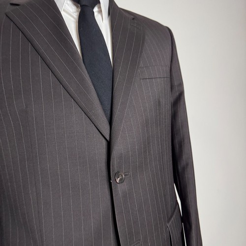 Chaps Men’s 42L Suit - Brown Stripe Jacket & 33W Pants Wool - Picture 2 of 14
