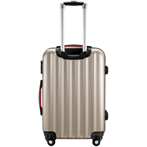 Set 3 Valigie Rigide Ruote Easy Roll Trolley Bagaglio Viaggio Champagne M L XL - Foto 2 di 11
