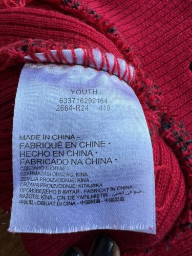 Nike Hat Beanie YOUTH Pom Pom Tassel Red Gray Black Swoosh Knit Snow Fall Winter - Picture 6 of 6