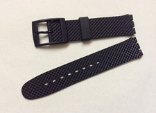Cinturino in gomma Quadrettato per Swatch Gent 17mm watch band strap Nero