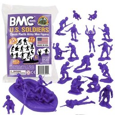BMC Marx Recast WW2 US Marines Raft Paratrooper Figures PURPLE Plastic Army Men