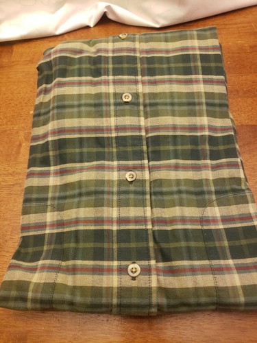 Camisa Oxford abotonada para hombre talla 3XL verde a cuadros manga larga Roundtree Yorke - Imagen 4 de 4