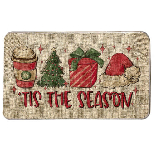 Merry Christmas Front Door Mat Indoor Outdoor Doormat, Xmas Entry Decor Rug