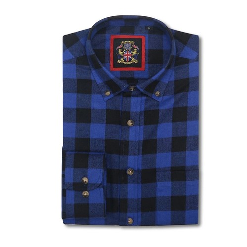 Mens Flannel Shirt Lumberjack Check Tartan,Oxford Casual Brushed Cotton Blend - Picture 15 of 60