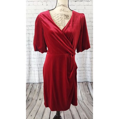 dkny red wrap dress DKNY Women's Flutter-Sleeve Faux-Wrap Dress