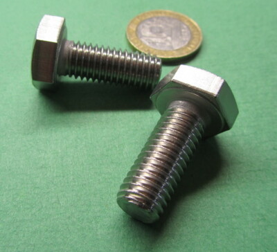 18-8 A2 Stainless Steel Bolt, FT, Metric, M10 x 1.50 x 25 mm Length, 50 Pcs