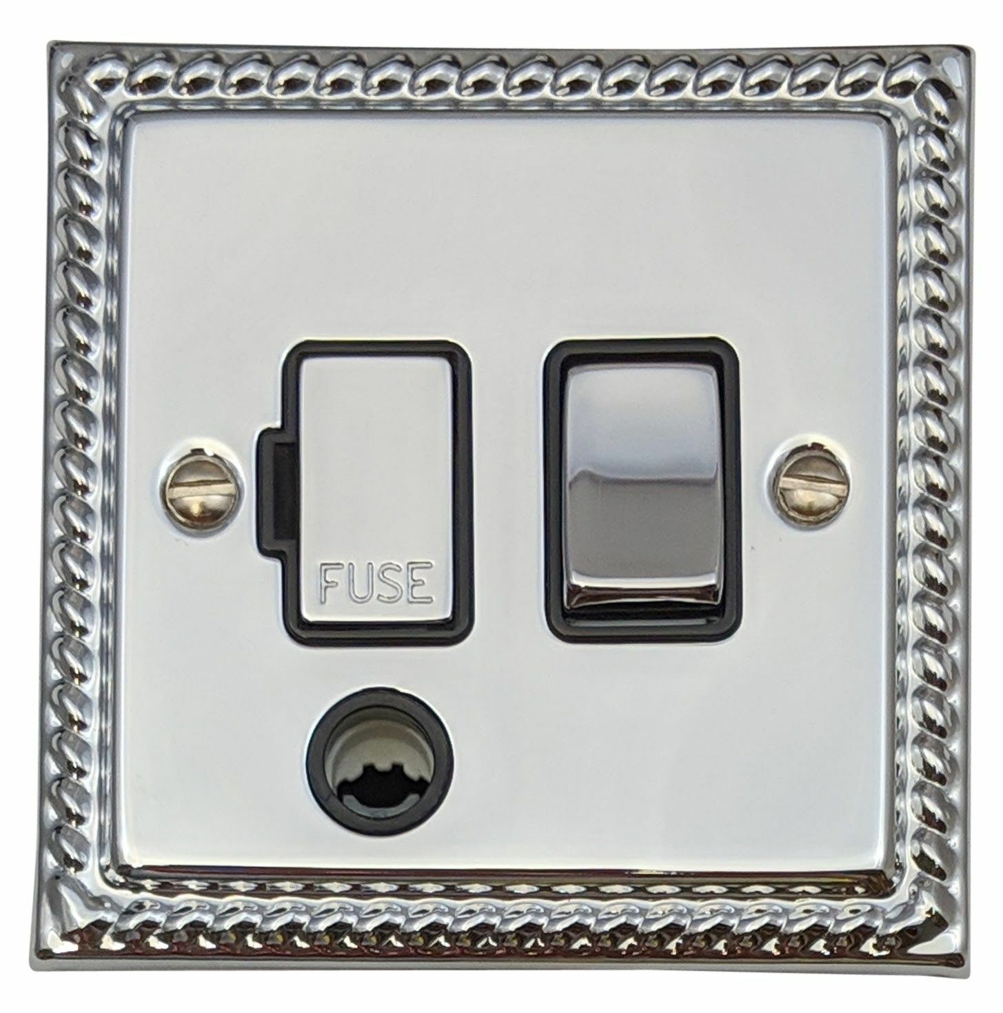 G&H MC356 Monarch Roped Polished Chrome Fused Spur 13A Switched & Flex Outlet