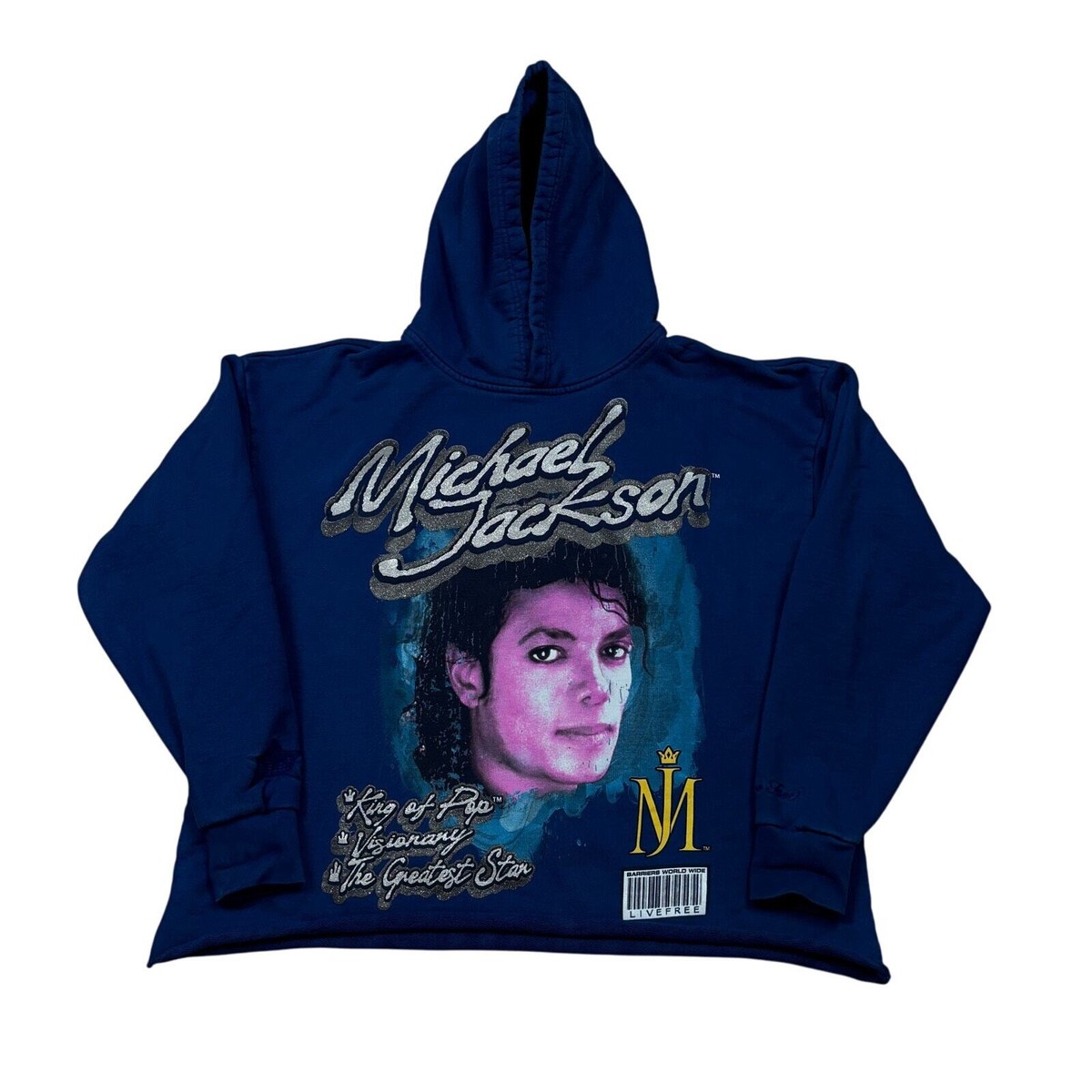 トップス Michael Jackson Hooded Sweatshirt michael-jackson-hoodie-blue-