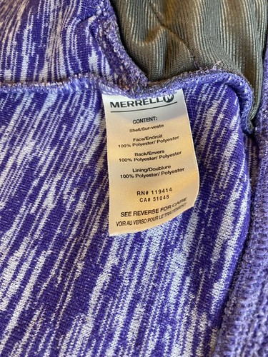 Merrell Zaida Full Zip Fleece Hoodie Jacket Womens Medium Purple Heathered - Picture 5 of 13