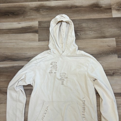 Topman Hoodie Mens Small Distressed Holes Sweatshirt 100% Cotton - Picture 3 of 8