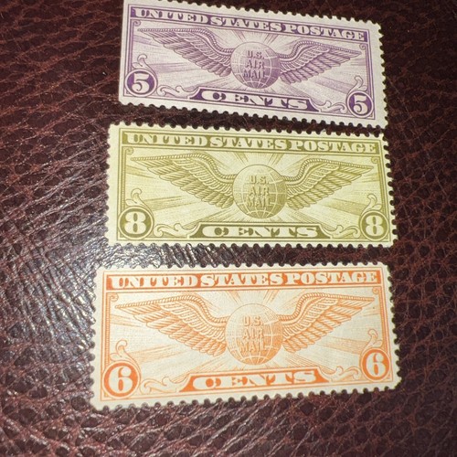#C16 C17 C19 Winged Globes MNH OG, VF 2 MNH And 1MH - Picture 2 of 3