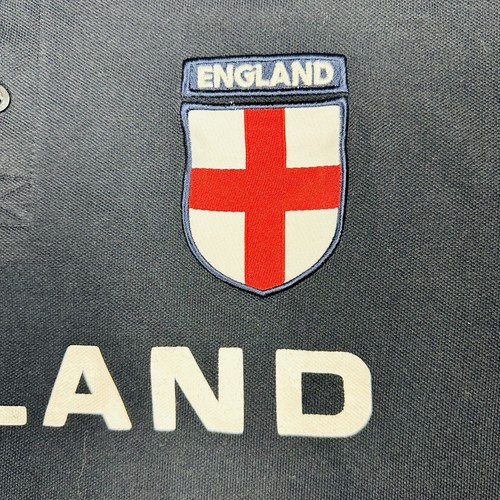 Umbro England Men's Polo Shirt Size Medium Navy Blue Football Rugby Menswear VGC - Picture 7 of 10