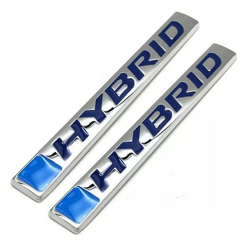 2pcs Metal For Hybrid Car Side Fender Rear Trunk Emblem Badge Blue Sticker - Foto 3 di 4