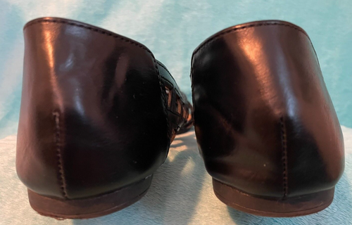 Ollio Damenschuhe schwarz Leder geflochten geflochten flach Größe 7,5 - Bild 6 von 13