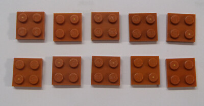 10x Lego 3022 Platte 2x2 dunkel orange dark orange 4165522  4615606