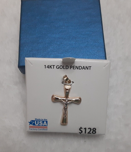 ** ( 1 )  NIB 14K Gold Cruxifix Pendant - Picture 4 of 4