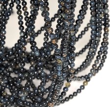 3MM BLUE TIGER EYE GEMSTONE HAWK EYE GRADE A BLUE ROUND 3MM LOOSE BEADS 16inch