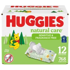 Huggies Natural Care Sensitive Unscented Baby Wipes (Select Count)