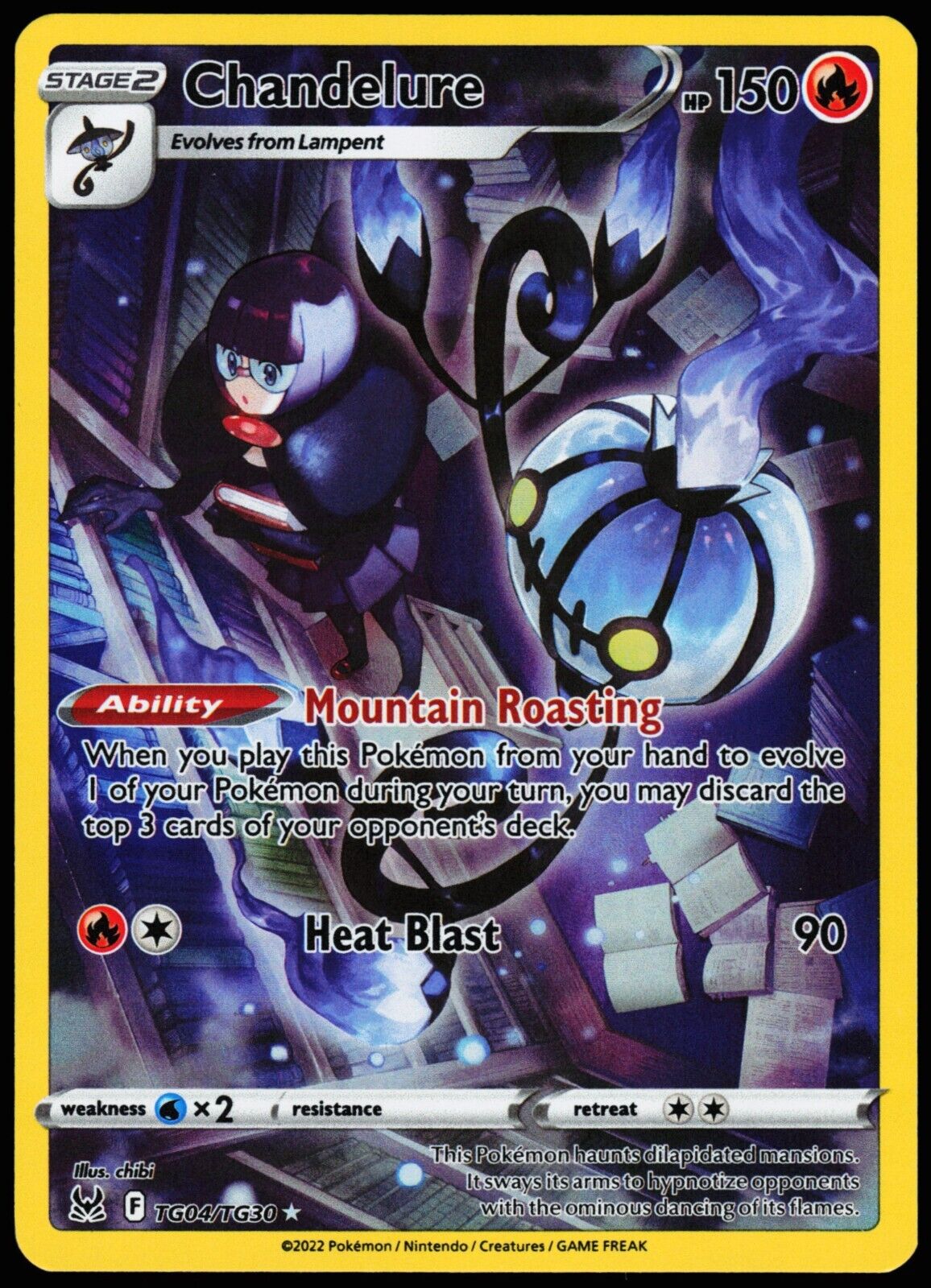 Pokemon Chandelure TG04/TG30 Full Art Lost Origin Trainer Gallery New Near Mint