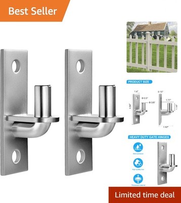 Durable Iron Wall Mount Gate Hinges 2 Pack - Rust-Resistant, Easy Install