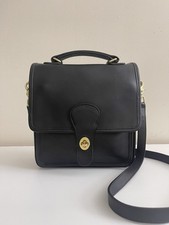 Vintage 1997 Coach Station Bag 5130 Black Leather Made in USA Brass Crossbody