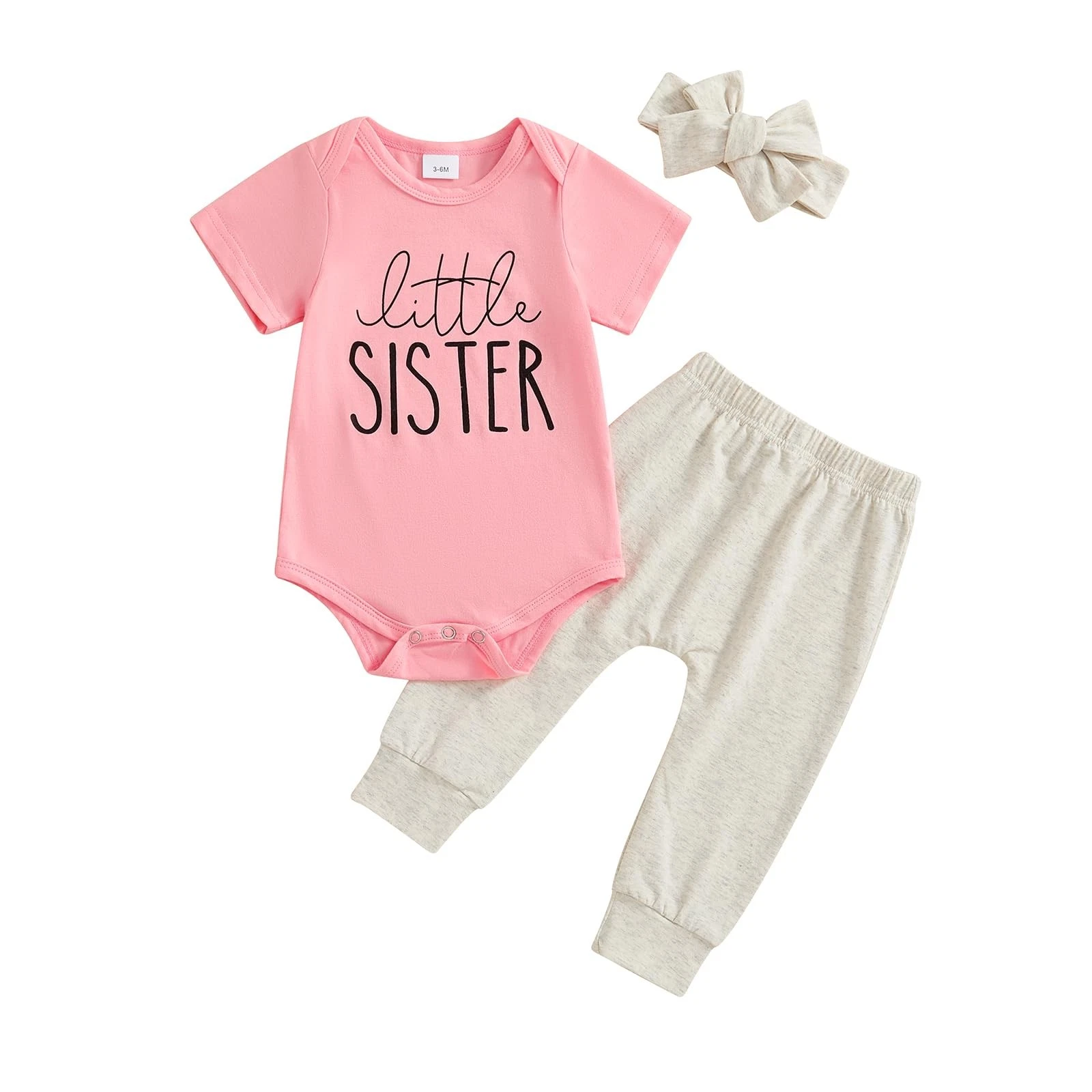 Baby girl clothes little sister Romper Lil Sis Short Sleeve T-shirt Bobysuit ...