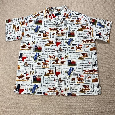 Moon Dog Shirt Co Hawaii Herren XXL BIG weiß Lone Star Texas Western Ranch USA