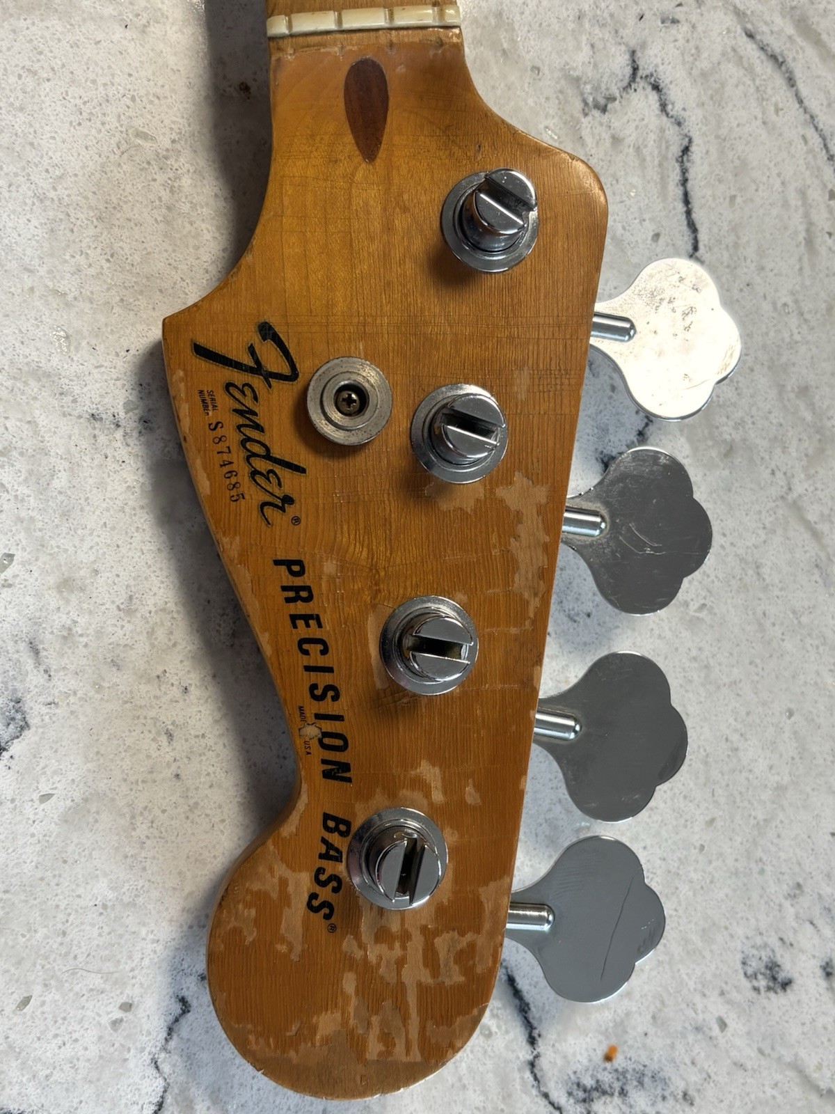 1978 Fender Precision Bass Neck With Original Tuners