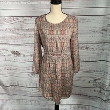 Madewell Broadway  Broome Melody Silk Georgette Chiffon Ikat Print Dress Size 8