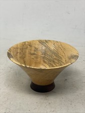 Beautiful Handcrafted Wood Turned Spalted Sugar Maple Footed Bowl J