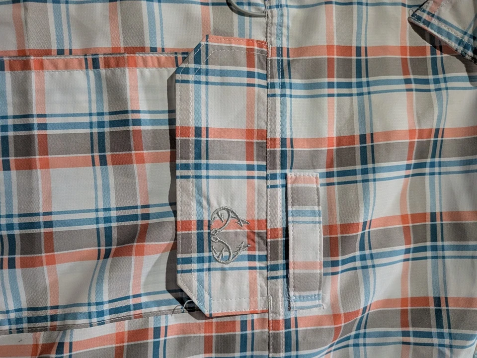 Realtree Fishing Shirt Men’s XL | Plaid Vented Short Sleeve Button Up Outdoor - Image 4 of 4