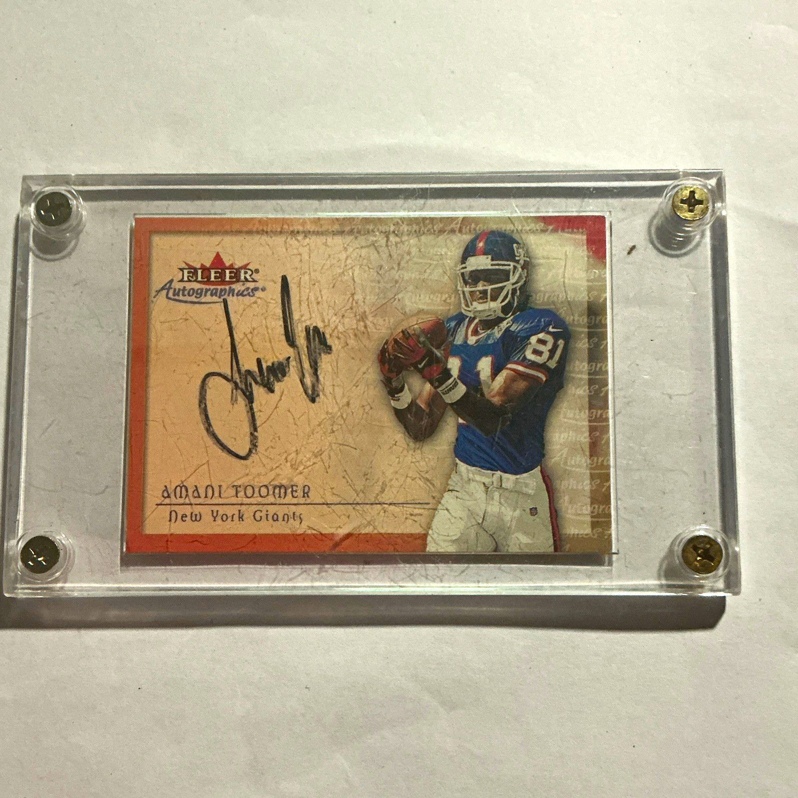 Fleer 2000 Fleer Tradition Autographics Amani Toomer Giants Autograph Insert car