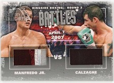 Peter Manfredo Calzaghe 2011 ITG Ringside Boxing Battles Silver Trunk Card B01 B