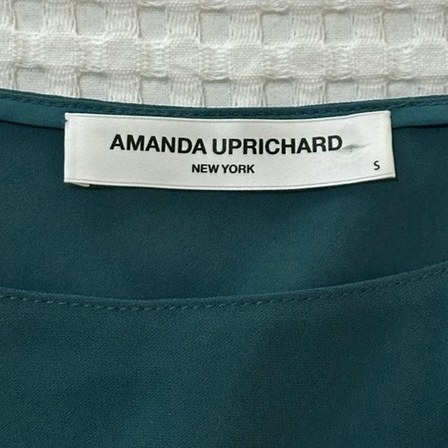AMANDA UPRICHARD Finch Top U-Boot-Ausschnitt Drop Shoulder Bluse grün Damen Gr. Small - Bild 4 von 7