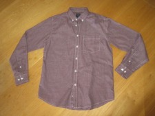 Mens EWM James pringle purple white small check long sleeve shirt,  size S