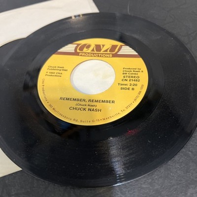 Chuck Nash I Can Feel It Remember Remember Rare Private Indie Rock 7'' 45 CNA EX