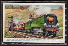 POSTCARD GOLDEN ARROW PULLMAN TRAIN SEVENOAKS TUNNEL ALAN ANDERSON ART - V05