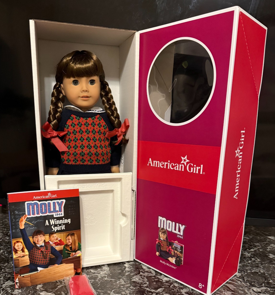 American Girl MOLLY doll and book. Sold out on American Girl