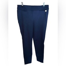 Anne Klein navy blue pull on stretch slacks wide waistband women  s size 6