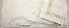 Hotel Collection Portofino White/Soft Gold FULL/QUEEN Duvet Shams Set