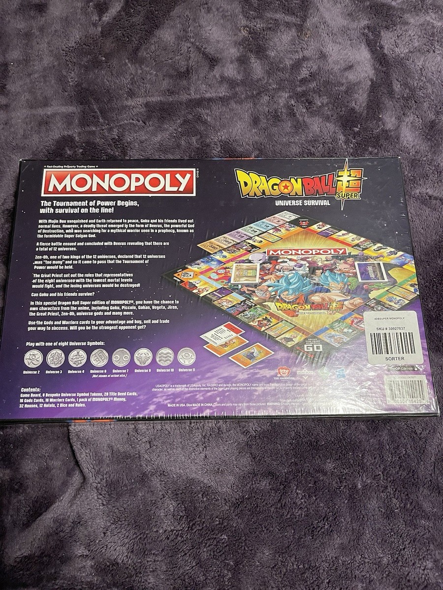 Monopoly Dragon Ball Z Edition Board Game 2017 Complete Set New